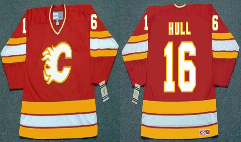 2019 Men Calgary Flames #16 Hull red CCM NHL jerseys->calgary flames->NHL Jersey